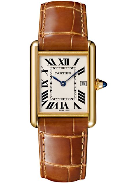 cartier watcg|cartier gold leather watch.